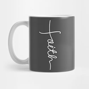 'Faith' Cross Religious Christian Design in white Mug